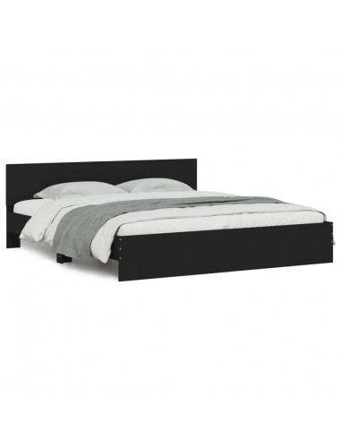 Giroletto con Testiera Nero 160x200 cm