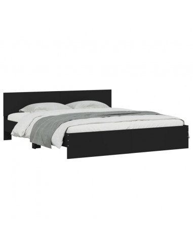 Giroletto con Testiera Nero 160x200 cm