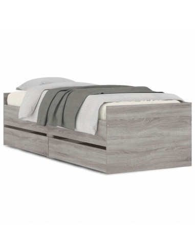 Giroletto con Cassetti Grigio Sonoma 90x200 cm