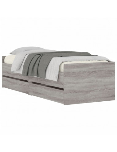 Giroletto con Cassetti Grigio Sonoma 90x200 cm