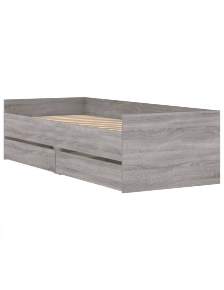 Giroletto con Cassetti Grigio Sonoma 90x200 cm