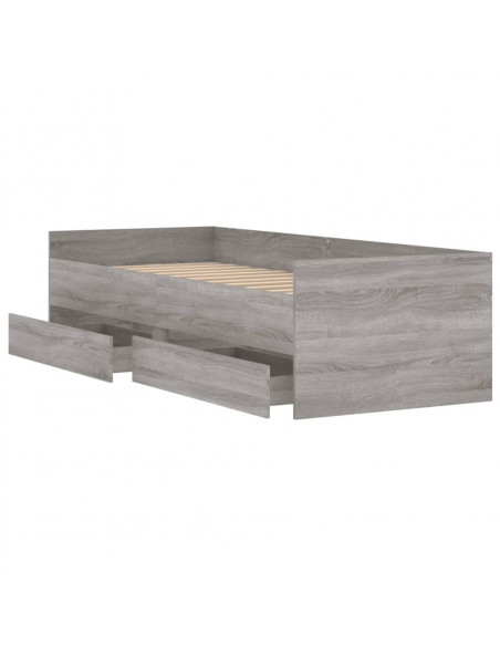 Giroletto con Cassetti Grigio Sonoma 90x200 cm