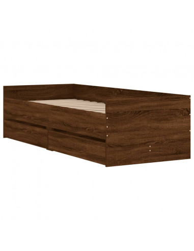 Giroletto con Cassetti Rovere Marrone 90x200 cm