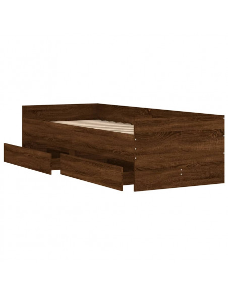 Giroletto con Cassetti Rovere Marrone 90x200 cm