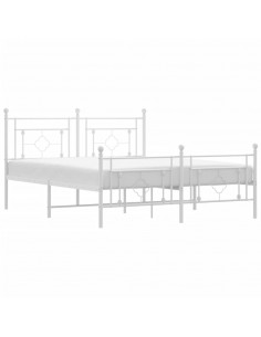 Giroletto con Testiera e Pediera Metallo Bianco 160x200 cm 2