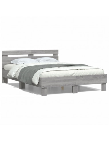 Giroletto Testiera Grigio Sonoma 135x190 cm Legno Multistrato