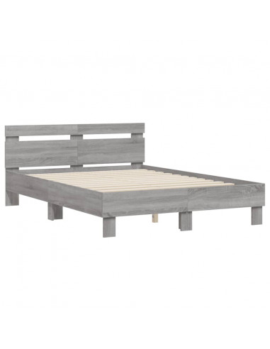 Giroletto Testiera Grigio Sonoma 135x190 cm Legno Multistrato