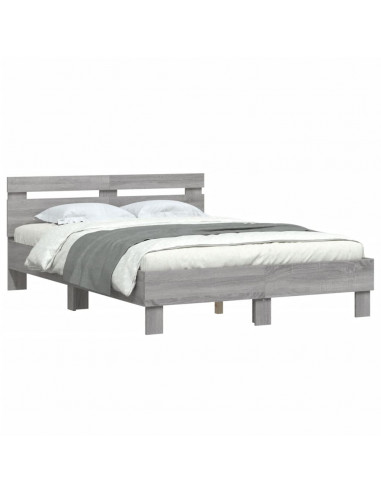 Giroletto Testiera Grigio Sonoma 135x190 cm Legno Multistrato