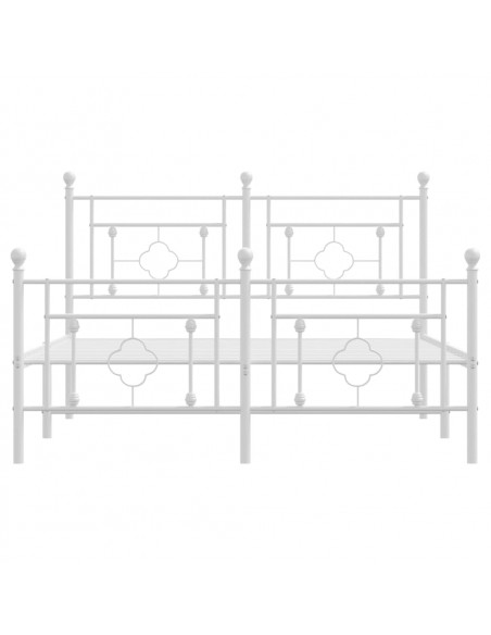 Giroletto con Testiera e Pediera Metallo Bianco 140x190 cm