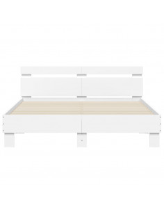 Giroletto con Testiera e LED Bianco 140x200 cm 2