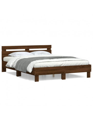 Giroletto Testiera Rovere Marrone 140x190 cm Legno Multistrato