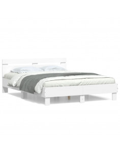 Giroletto con Testiera Bianco 140x190 cm in Legno Multistrato 2
