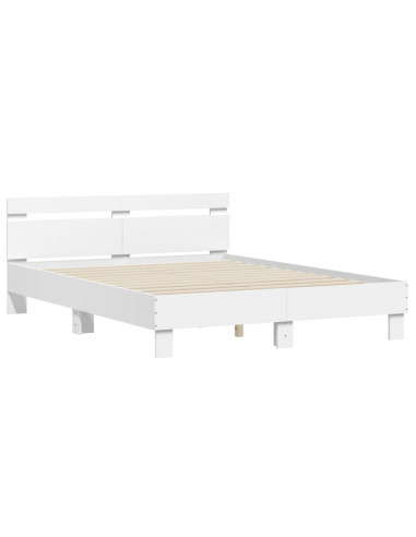 Giroletto con Testiera Bianco 140x190 cm in Legno Multistrato