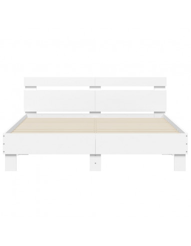 Giroletto con Testiera Bianco 140x190 cm in Legno Multistrato