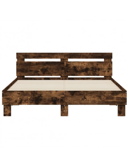 Giroletto con Testiera Rovere Fumo 140x190 cm Legno Multistrato