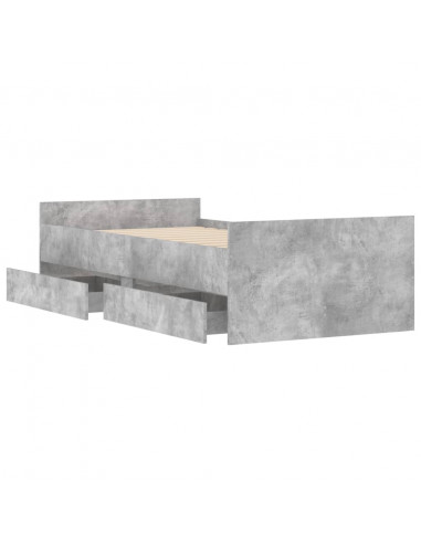 Giroletto con Cassetti Grigio Cemento 90x200 cm