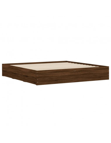 Giroletto Cassetti Rovere Marrone 200x200 cm Legno Multistrato