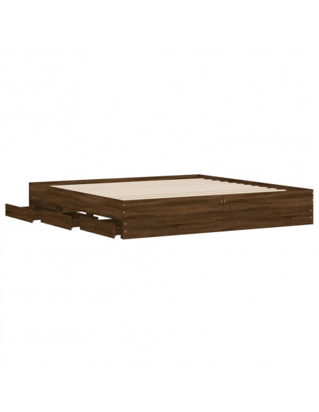 Giroletto Cassetti Rovere Marrone 200x200 cm Legno Multistrato