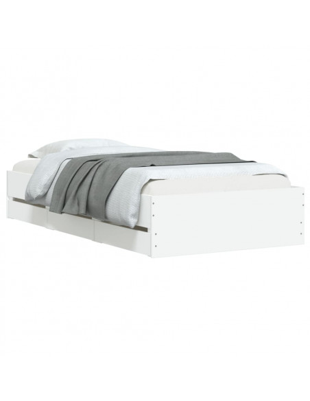 Giroletto con Cassetti Bianco 100x200 cm in Legno Multistrato