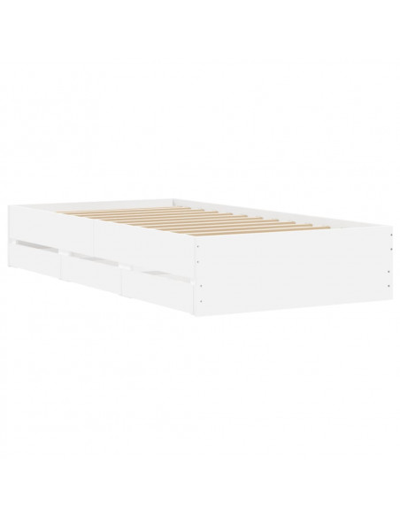 Giroletto con Cassetti Bianco 100x200 cm in Legno Multistrato