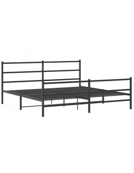Giroletto con Testiera e Pediera Metallo Nero 193x203 cm