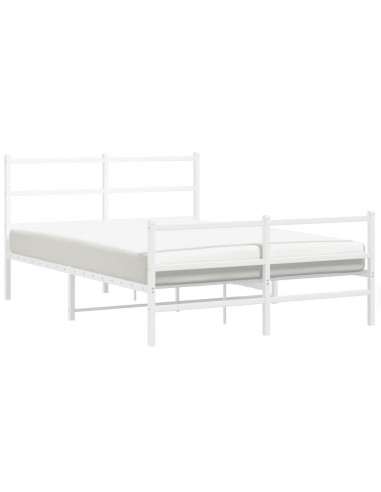 Giroletto con Testiera e Pediera Metallo Bianco 135x190 cm