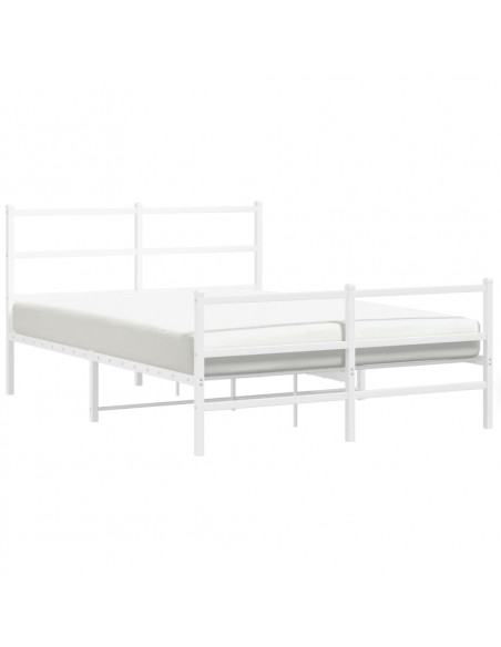 Giroletto con Testiera e Pediera Metallo Bianco 135x190 cm