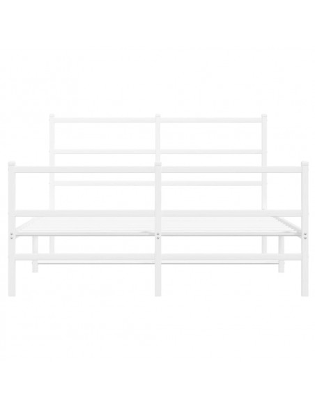 Giroletto con Testiera e Pediera Metallo Bianco 140x200 cm