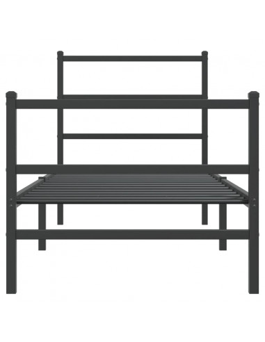 Giroletto con Testiera e Pediera Metallo Nero 75x190 cm