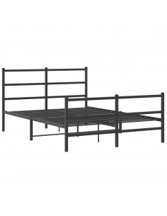 Giroletto con Testiera e Pediera Metallo Nero 140x200 cm 2