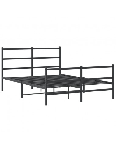 Giroletto con Testiera e Pediera Metallo Nero 140x200 cm