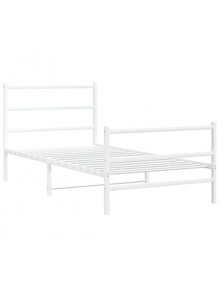 Giroletto con Testiera e Pediera Metallo Bianco 107x203 cm