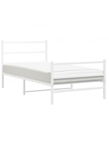 Giroletto con Testiera e Pediera Metallo Bianco 107x203 cm