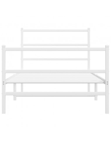 Giroletto con Testiera e Pediera Metallo Bianco 107x203 cm