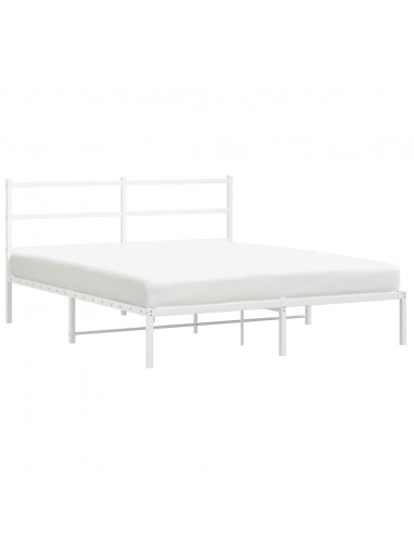 Giroletto con Testiera Metallo Bianco 150x200 cm