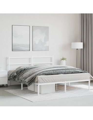 Giroletto con Testiera Metallo Bianco 150x200 cm