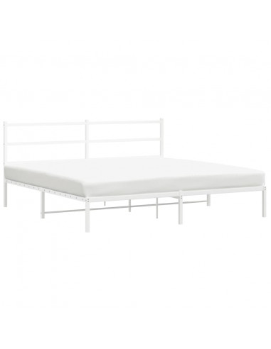 Giroletto con Testiera Metallo Bianco 200x200 cm