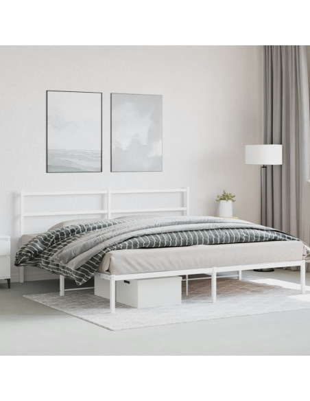 Giroletto con Testiera Metallo Bianco 200x200 cm