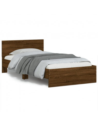 Giroletto Testiera Rovere Marrone 100x200 cm Legno Multistrato