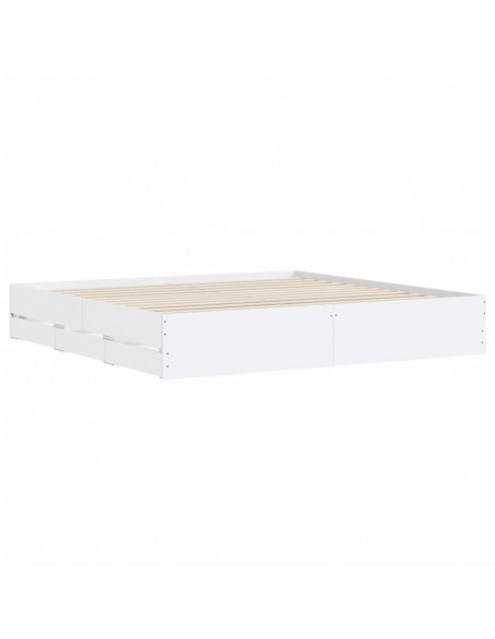 Giroletto con Cassetti Bianco 180x200 cm in Legno Multistrato