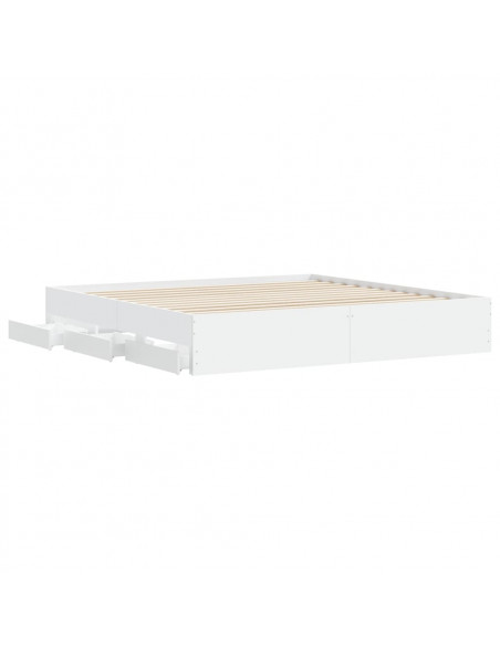 Giroletto con Cassetti Bianco 180x200 cm in Legno Multistrato