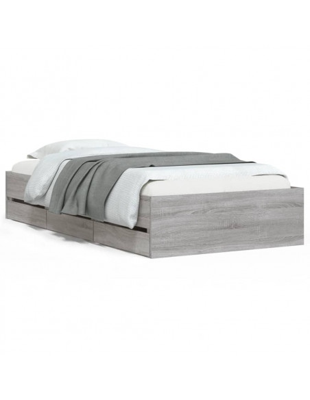 Giroletto Cassetti Grigio Sonoma 100x200 cm Legno Multistrato