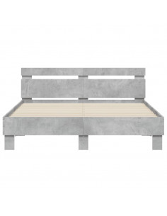 Giroletto con Testiera e LED Grigio Cemento 150x200 cm 2