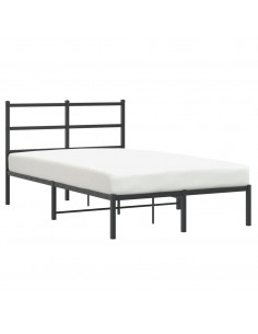 Giroletto con Testiera in Metallo Nero 120x190 cm 2