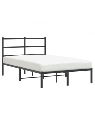 Giroletto con Testiera in Metallo Nero 120x190 cm