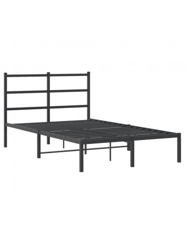 Giroletto con Testiera in Metallo Nero 120x190 cm