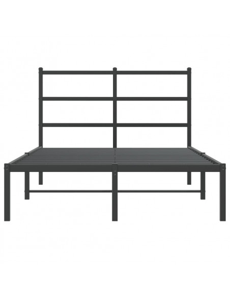 Giroletto con Testiera in Metallo Nero 120x190 cm