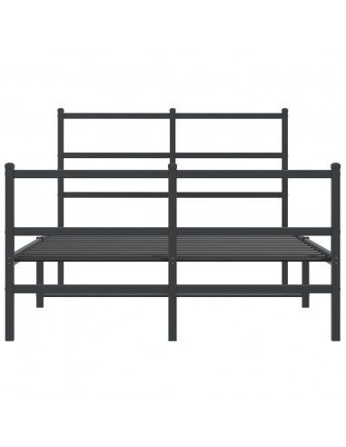 Giroletto con Testiera e Pediera Metallo Nero 120x200 cm