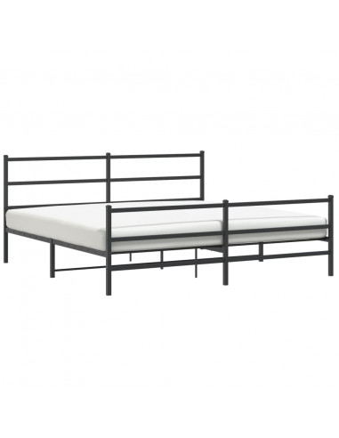 Giroletto con Testiera e Pediera Metallo Nero 183x213 cm