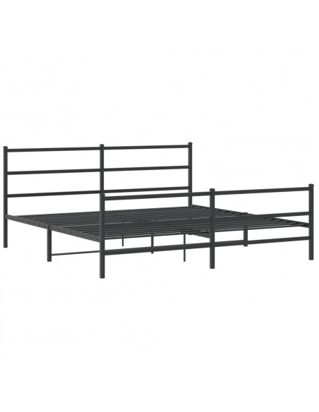 Giroletto con Testiera e Pediera Metallo Nero 183x213 cm